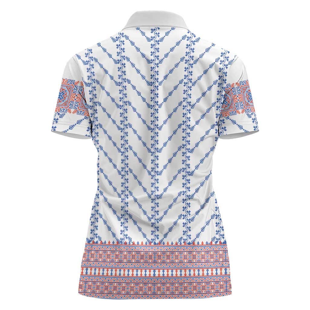 Traditional Romanian Costume Women Polo Shirt National Folk Patterns - Wonder Print Shop