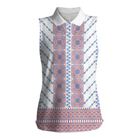 Traditional Romanian Costume Women Sleeveless Polo Shirt National Folk Patterns - Wonder Print Shop