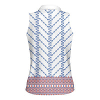 Traditional Romanian Costume Women Sleeveless Polo Shirt National Folk Patterns - Wonder Print Shop
