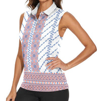 Traditional Romanian Costume Women Sleeveless Polo Shirt National Folk Patterns - Wonder Print Shop