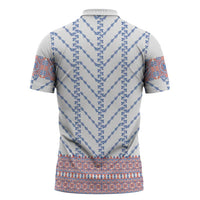Traditional Romanian Costume Zipper Polo Shirt National Folk Patterns - Wonder Print Shop