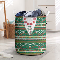 Lithuanian National Costume Laundry Basket Traditional Folk Pattern - Wonder Print Shop
