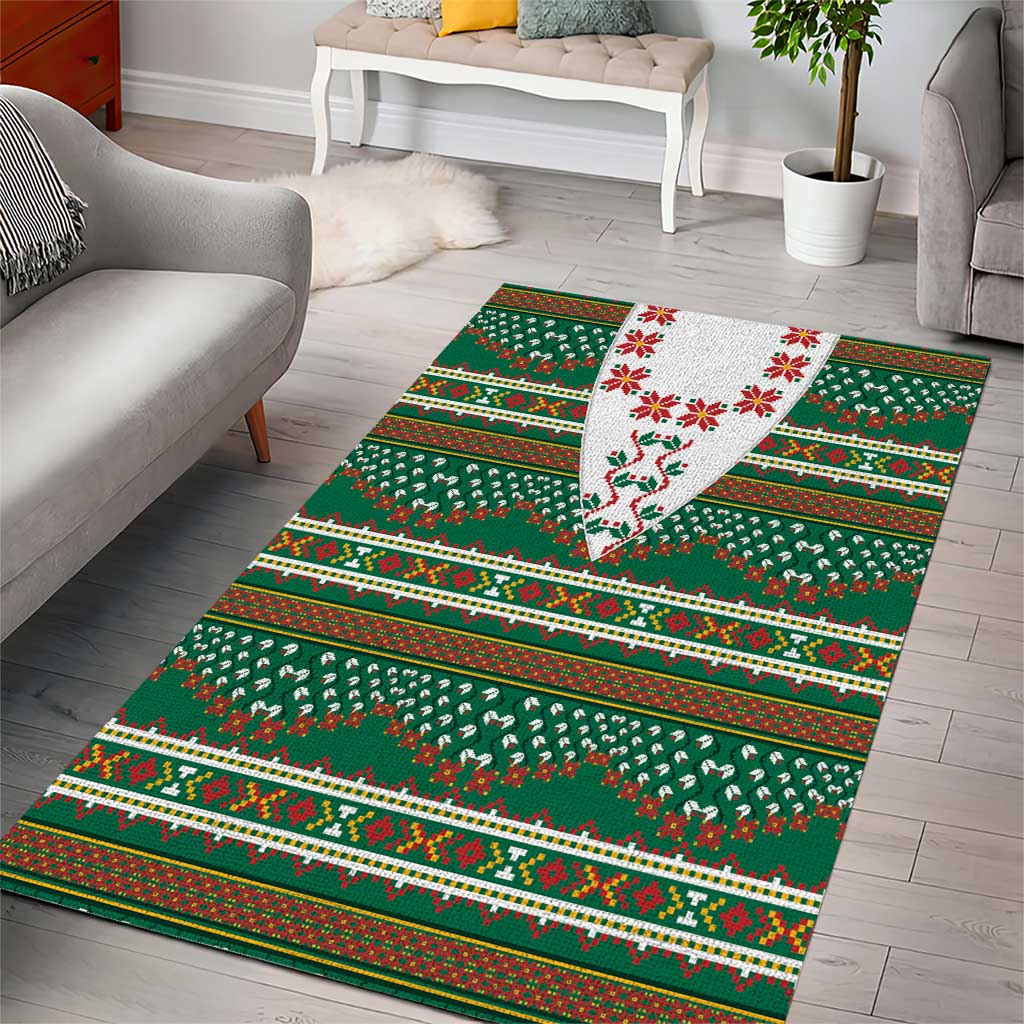 Lithuanian National Costume Area Rug Traditional Folk Pattern - Wonder Print Shop