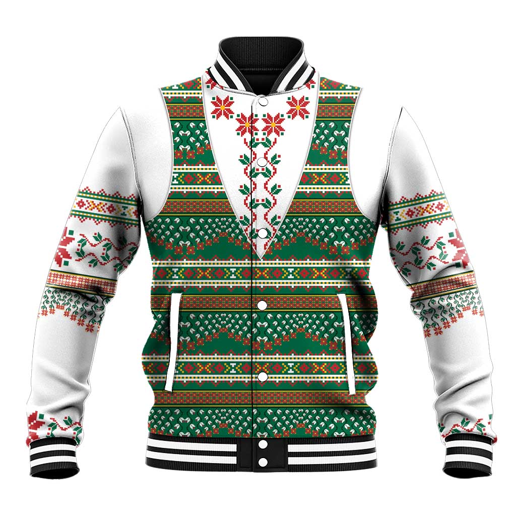 Lithuanian National Costume Baseball Jacket Traditional Folk Pattern - Wonder Print Shop