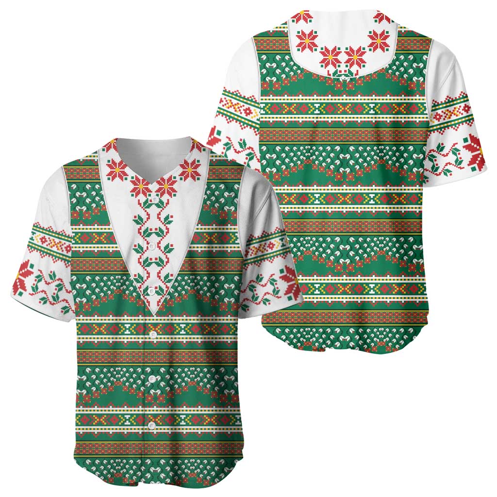 Lithuanian National Costume Baseball Jersey Traditional Folk Pattern - Wonder Print Shop