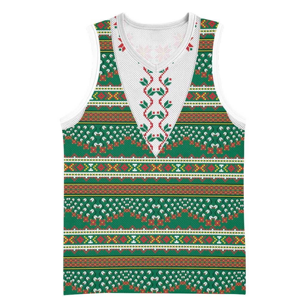 Lithuanian National Costume Basketball Jersey Traditional Folk Pattern - Wonder Print Shop