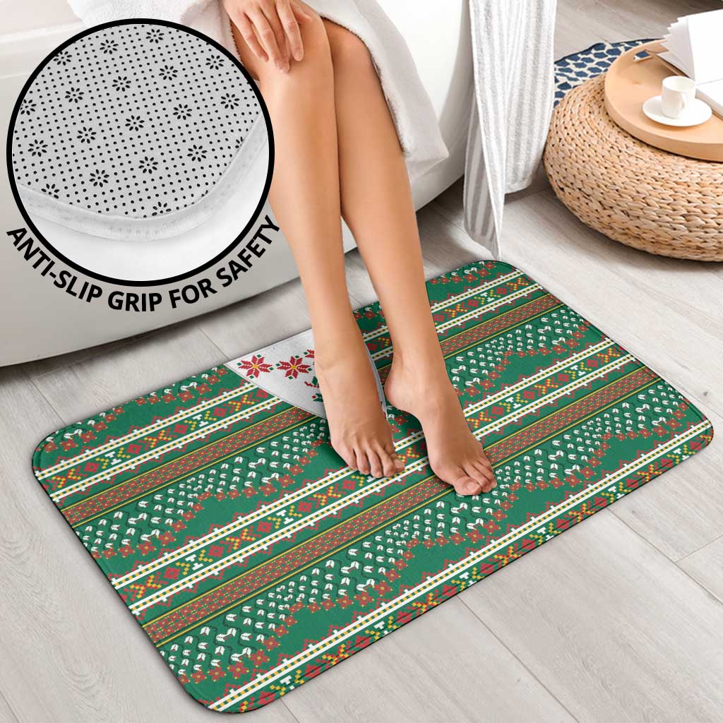 Lithuanian National Costume Bathroom Set Traditional Folk Pattern - Wonder Print Shop