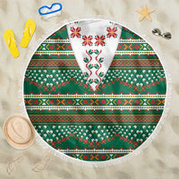 Lithuanian National Costume Beach Blanket Traditional Folk Pattern - Wonder Print Shop