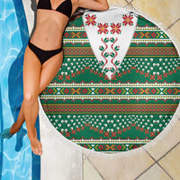 Lithuanian National Costume Beach Blanket Traditional Folk Pattern - Wonder Print Shop