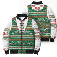 Lithuanian National Costume Bomber Puffer Jacket Traditional Folk Pattern - Wonder Print Shop