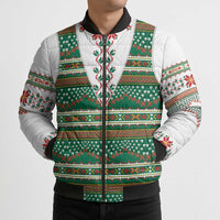 Lithuanian National Costume Bomber Puffer Jacket Traditional Folk Pattern - Wonder Print Shop