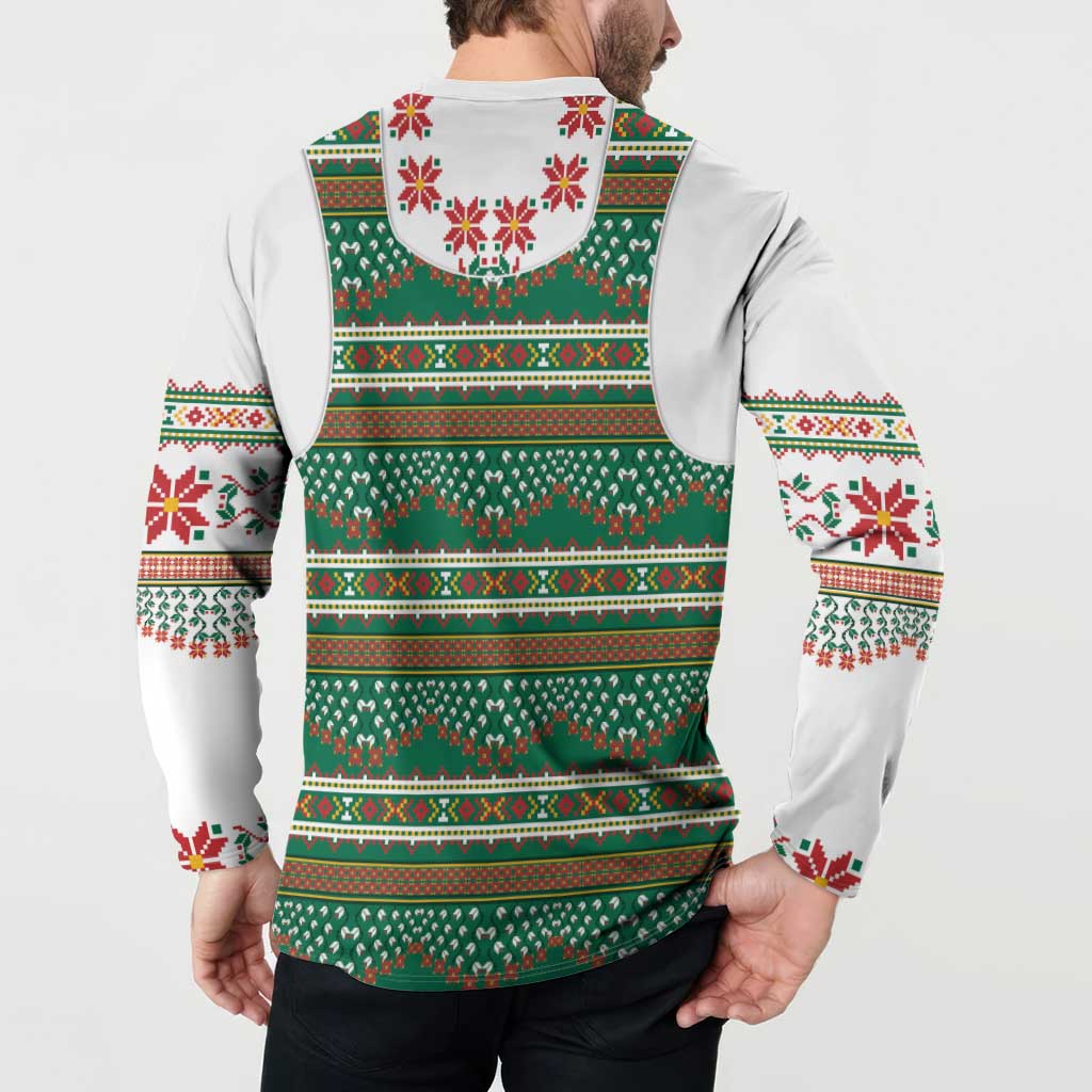 Lithuanian National Costume Button Sweatshirt Traditional Folk Pattern - Wonder Print Shop