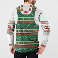 Lithuanian National Costume Button Sweatshirt Traditional Folk Pattern - Wonder Print Shop