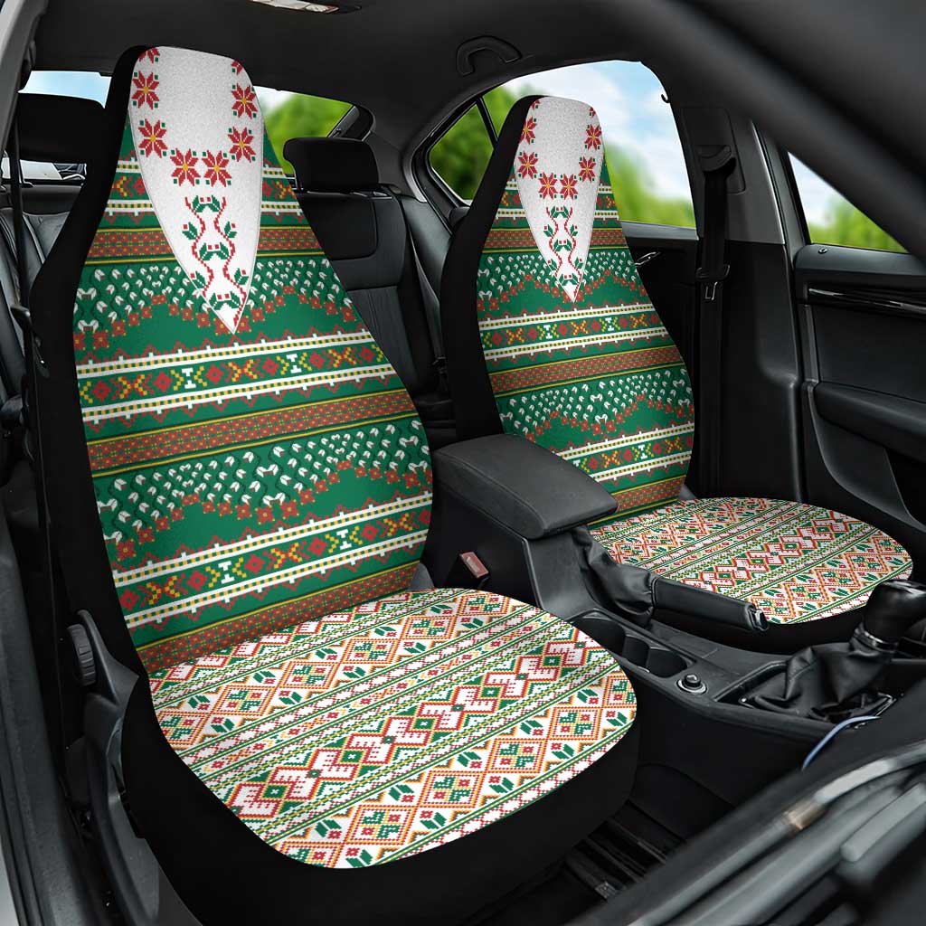 Lithuanian National Costume Car Seat Cover Traditional Folk Pattern - Wonder Print Shop