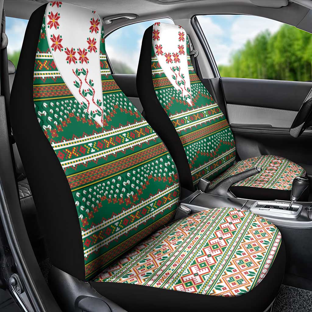 Lithuanian National Costume Car Seat Cover Traditional Folk Pattern - Wonder Print Shop