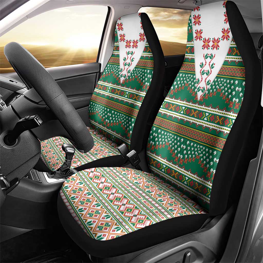 Lithuanian National Costume Car Seat Cover Traditional Folk Pattern - Wonder Print Shop