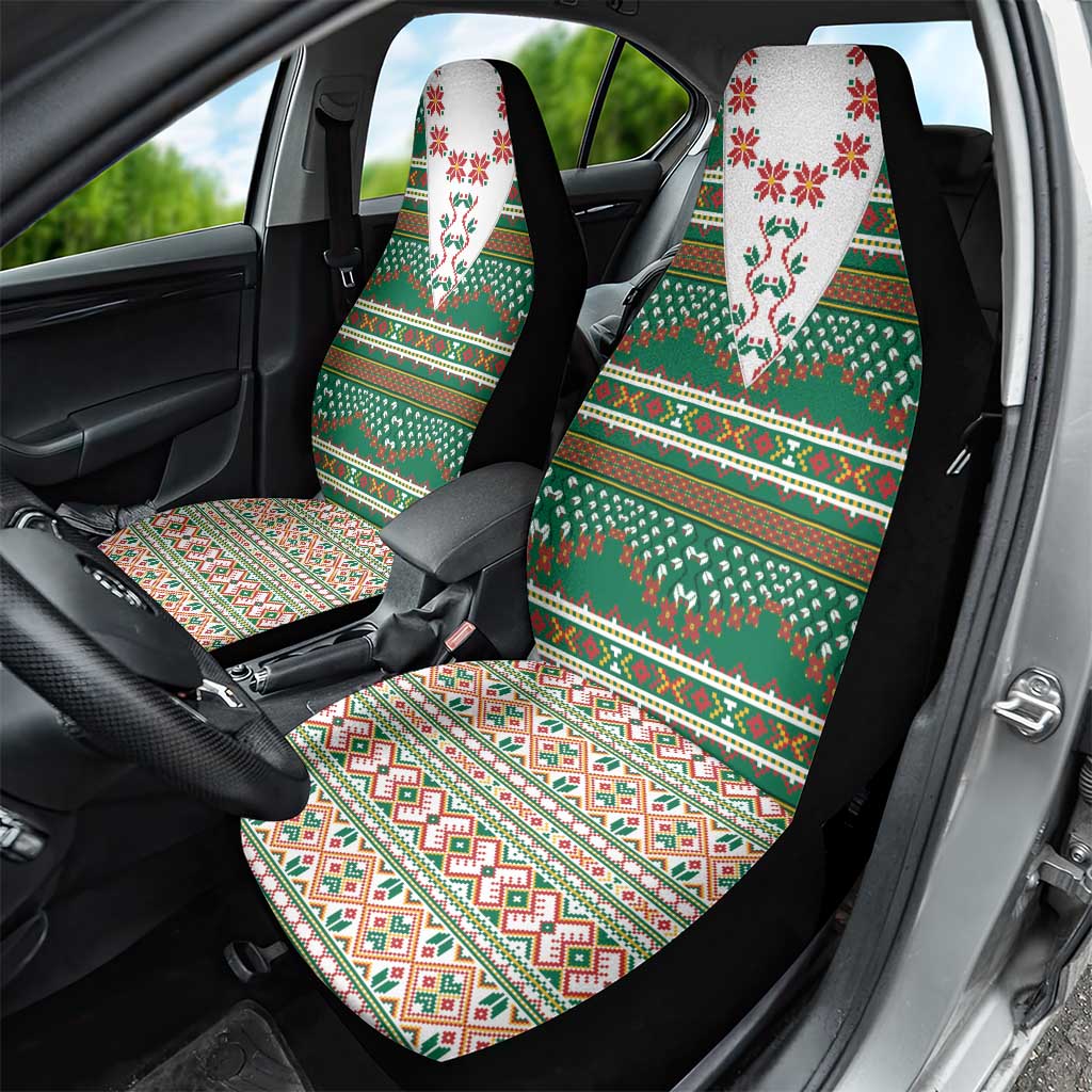 Lithuanian National Costume Car Seat Cover Traditional Folk Pattern - Wonder Print Shop