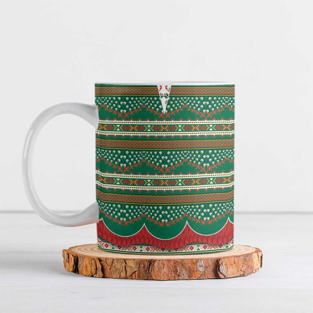 Lithuanian National Costume Ceramic Mug Traditional Folk Pattern - Wonder Print Shop
