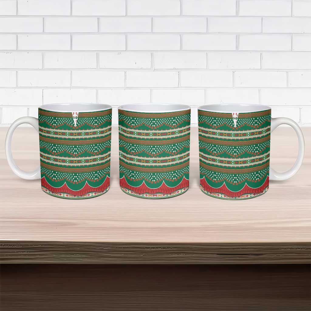 Lithuanian National Costume Ceramic Mug Traditional Folk Pattern - Wonder Print Shop