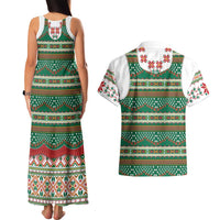 Lithuanian National Costume Couples Matching Tank Maxi Dress and Hawaiian Shirt Traditional Folk Pattern - Wonder Print Shop