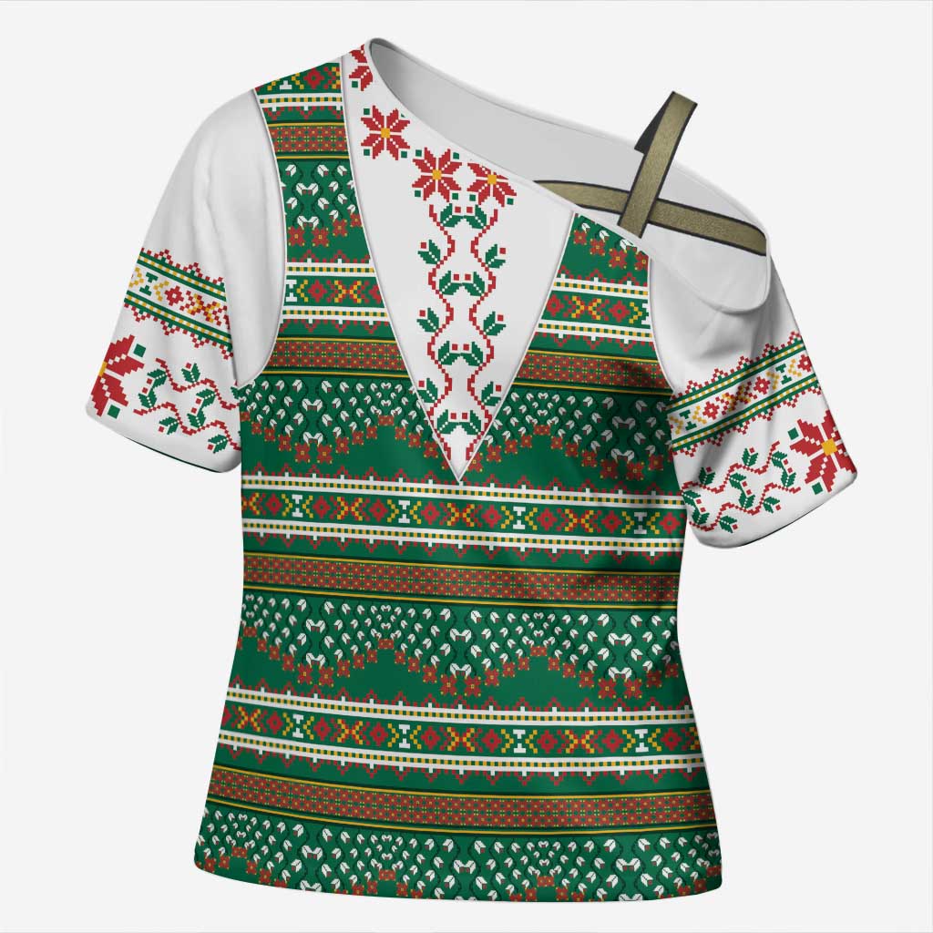 Lithuanian National Costume Cross Shoulder Shirt Traditional Folk Pattern - Wonder Print Shop