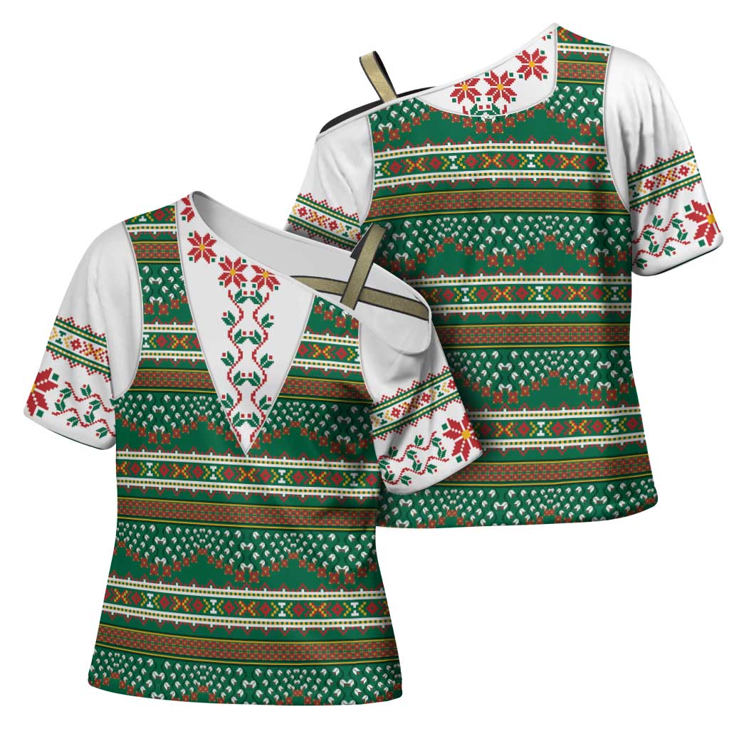 Lithuanian National Costume Cross Shoulder Shirt Traditional Folk Pattern - Wonder Print Shop