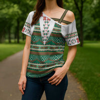 Lithuanian National Costume Cross Shoulder Shirt Traditional Folk Pattern - Wonder Print Shop