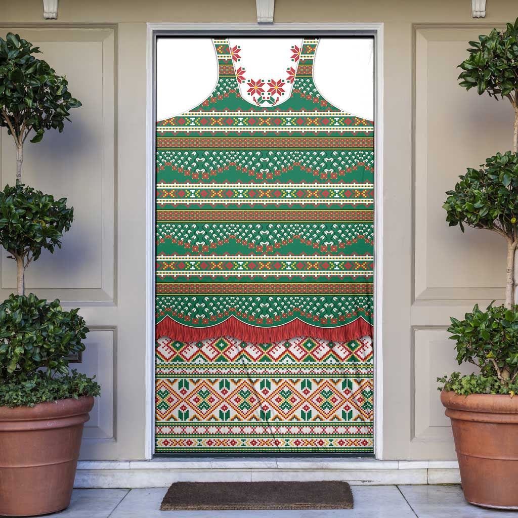 Lithuanian National Costume Door Cover Traditional Folk Pattern - Wonder Print Shop