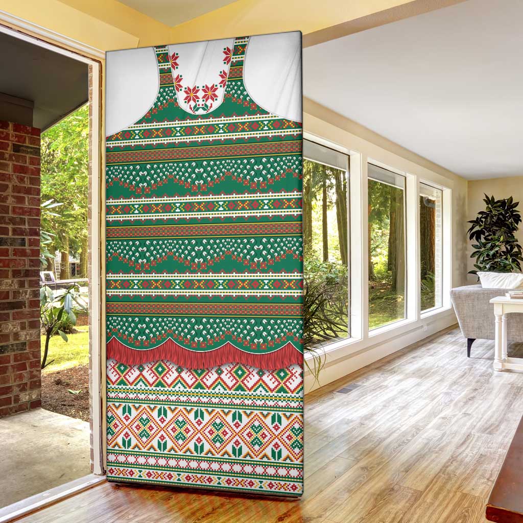Lithuanian National Costume Door Cover Traditional Folk Pattern - Wonder Print Shop