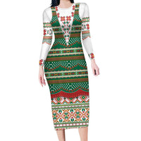 Lithuanian National Costume Family Matching Long Sleeve Bodycon Dress and Hawaiian Shirt Traditional Folk Pattern - Wonder Print Shop