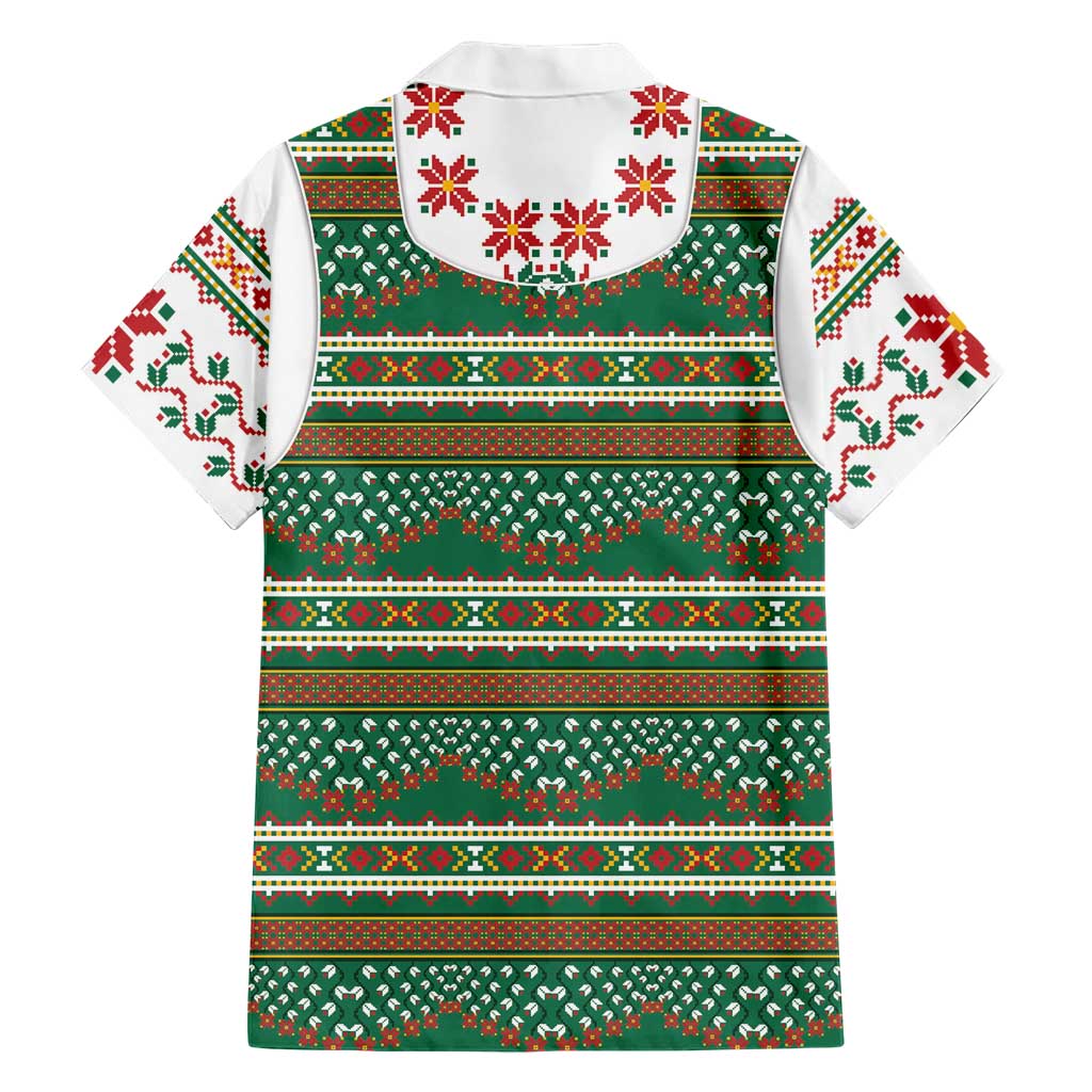 Lithuanian National Costume Family Matching Mermaid Dress and Hawaiian Shirt Traditional Folk Pattern - Wonder Print Shop