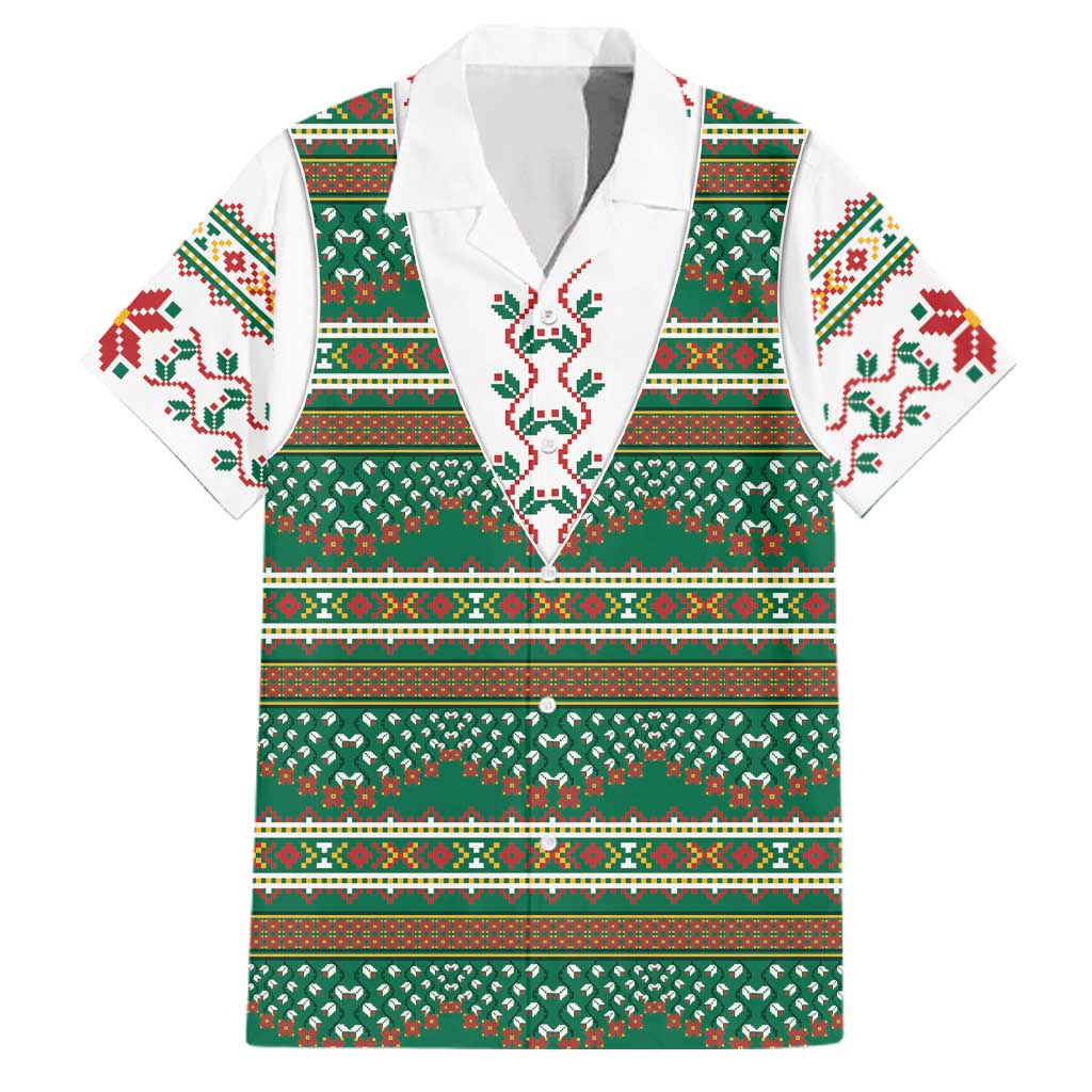 Lithuanian National Costume Family Matching Short Sleeve Bodycon Dress and Hawaiian Shirt Traditional Folk Pattern - Wonder Print Shop