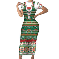 Lithuanian National Costume Family Matching Short Sleeve Bodycon Dress and Hawaiian Shirt Traditional Folk Pattern - Wonder Print Shop