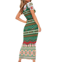 Lithuanian National Costume Family Matching Short Sleeve Bodycon Dress and Hawaiian Shirt Traditional Folk Pattern - Wonder Print Shop