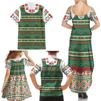 Lithuanian National Costume Family Matching Summer Maxi Dress and Hawaiian Shirt Traditional Folk Pattern - Wonder Print Shop