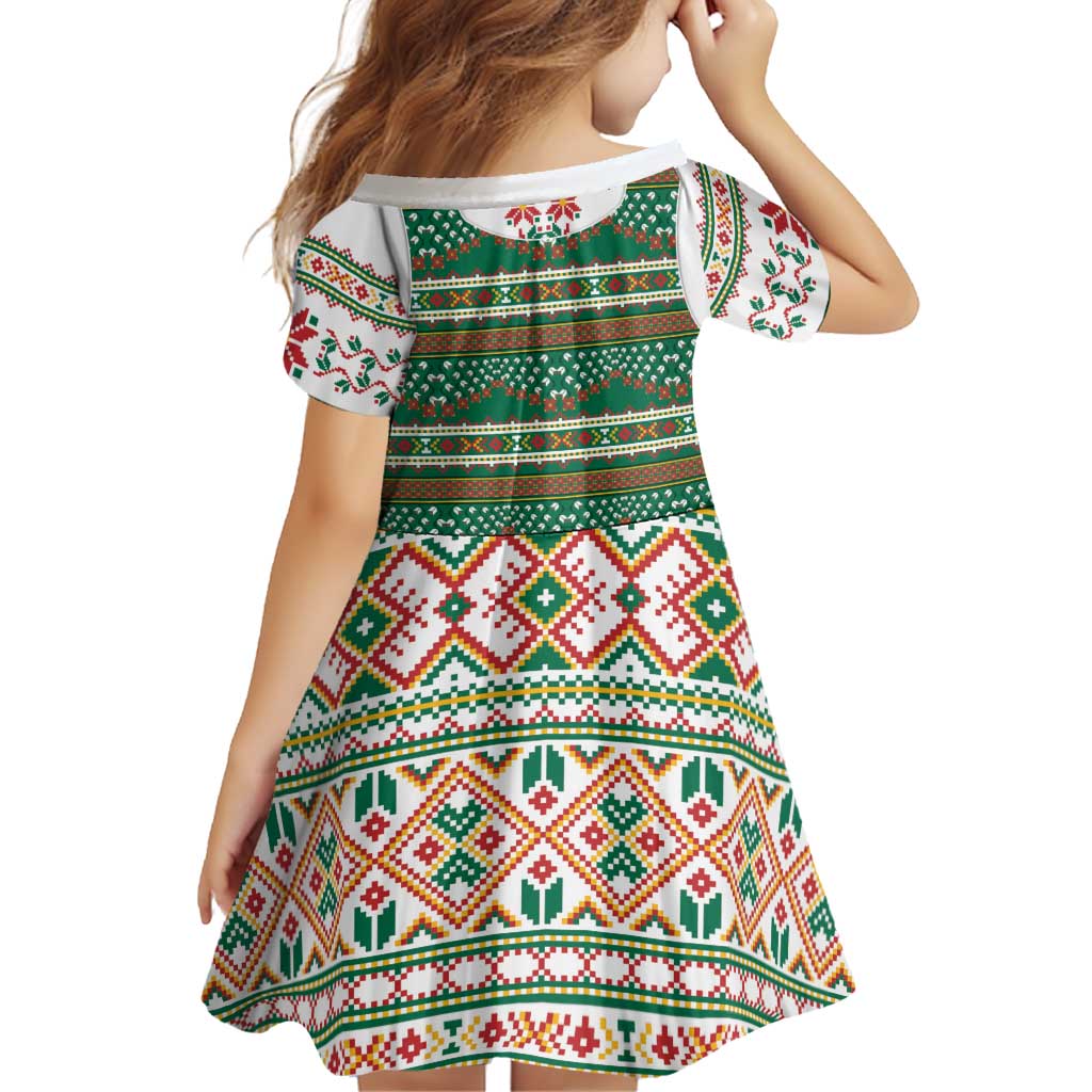 Lithuanian National Costume Family Matching Tank Maxi Dress and Hawaiian Shirt Traditional Folk Pattern - Wonder Print Shop