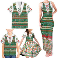Lithuanian National Costume Family Matching Tank Maxi Dress and Hawaiian Shirt Traditional Folk Pattern - Wonder Print Shop