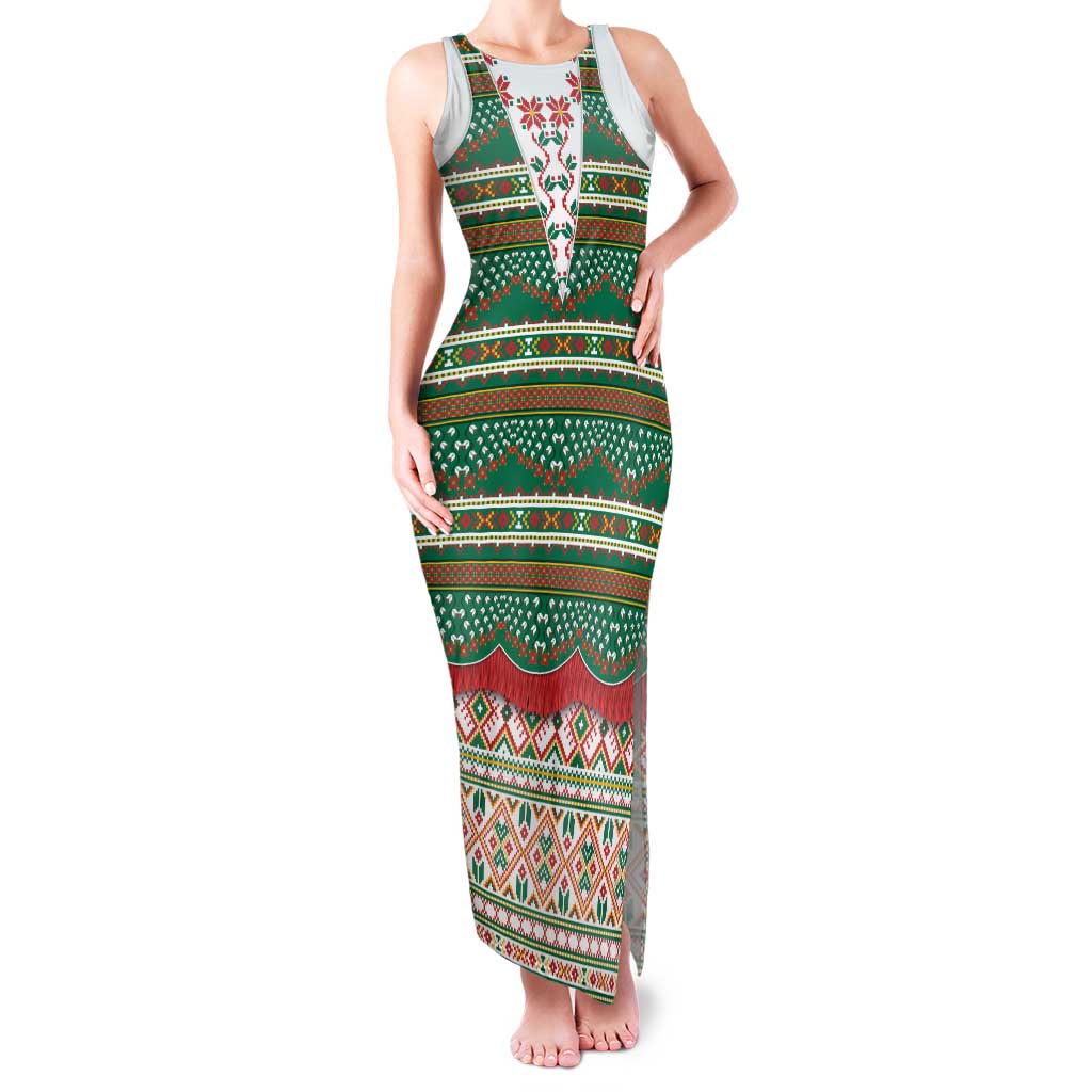 Lithuanian National Costume Family Matching Tank Maxi Dress and Hawaiian Shirt Traditional Folk Pattern - Wonder Print Shop