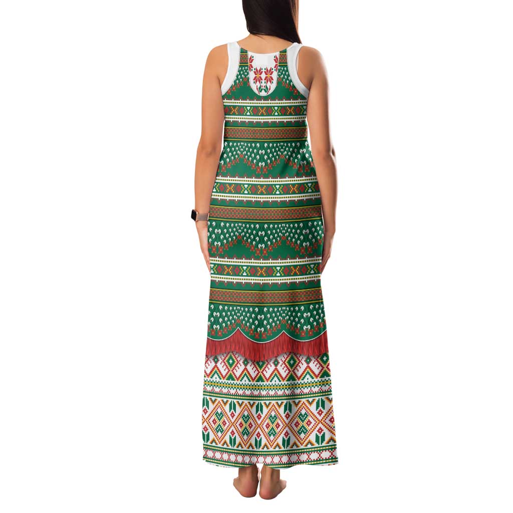 Lithuanian National Costume Family Matching Tank Maxi Dress and Hawaiian Shirt Traditional Folk Pattern - Wonder Print Shop