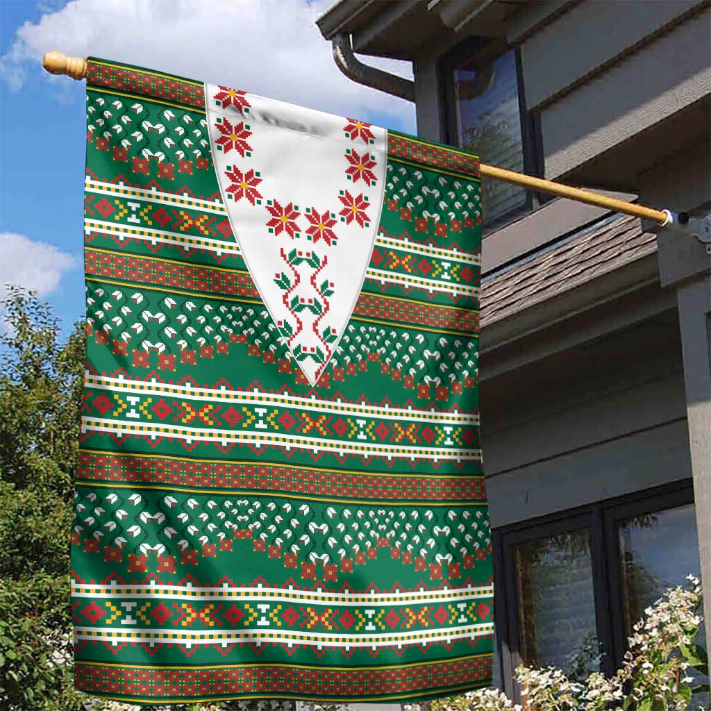 Lithuanian National Costume Garden Flag Traditional Folk Pattern - Wonder Print Shop