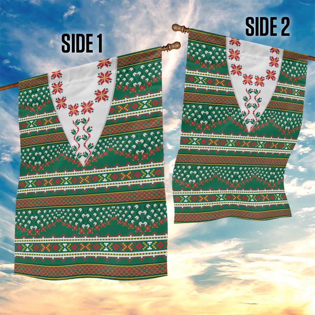 Lithuanian National Costume Garden Flag Traditional Folk Pattern - Wonder Print Shop