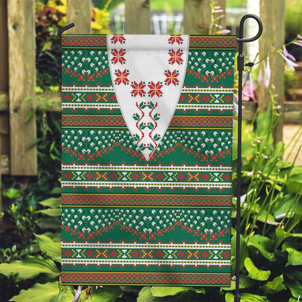 Lithuanian National Costume Garden Flag Traditional Folk Pattern - Wonder Print Shop