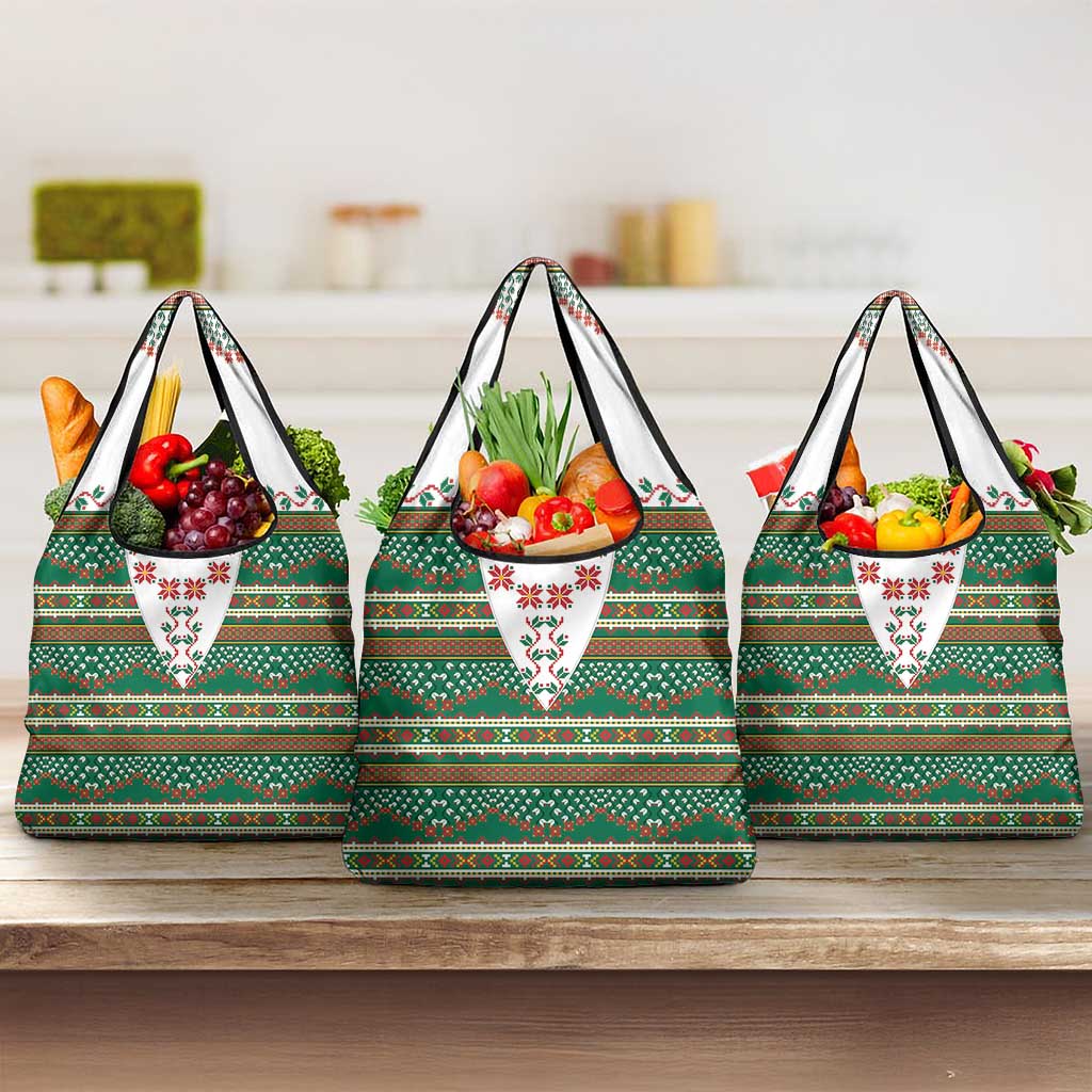 Lithuanian National Costume Grocery Bag Traditional Folk Pattern - Wonder Print Shop