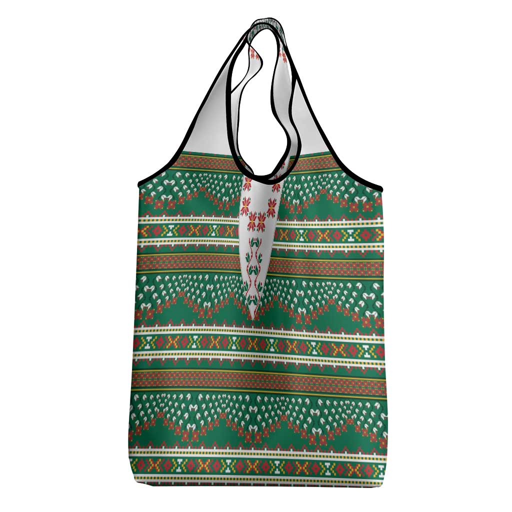 Lithuanian National Costume Grocery Bag Traditional Folk Pattern - Wonder Print Shop