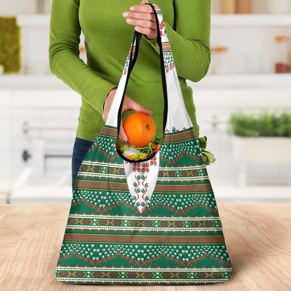 Lithuanian National Costume Grocery Bag Traditional Folk Pattern - Wonder Print Shop
