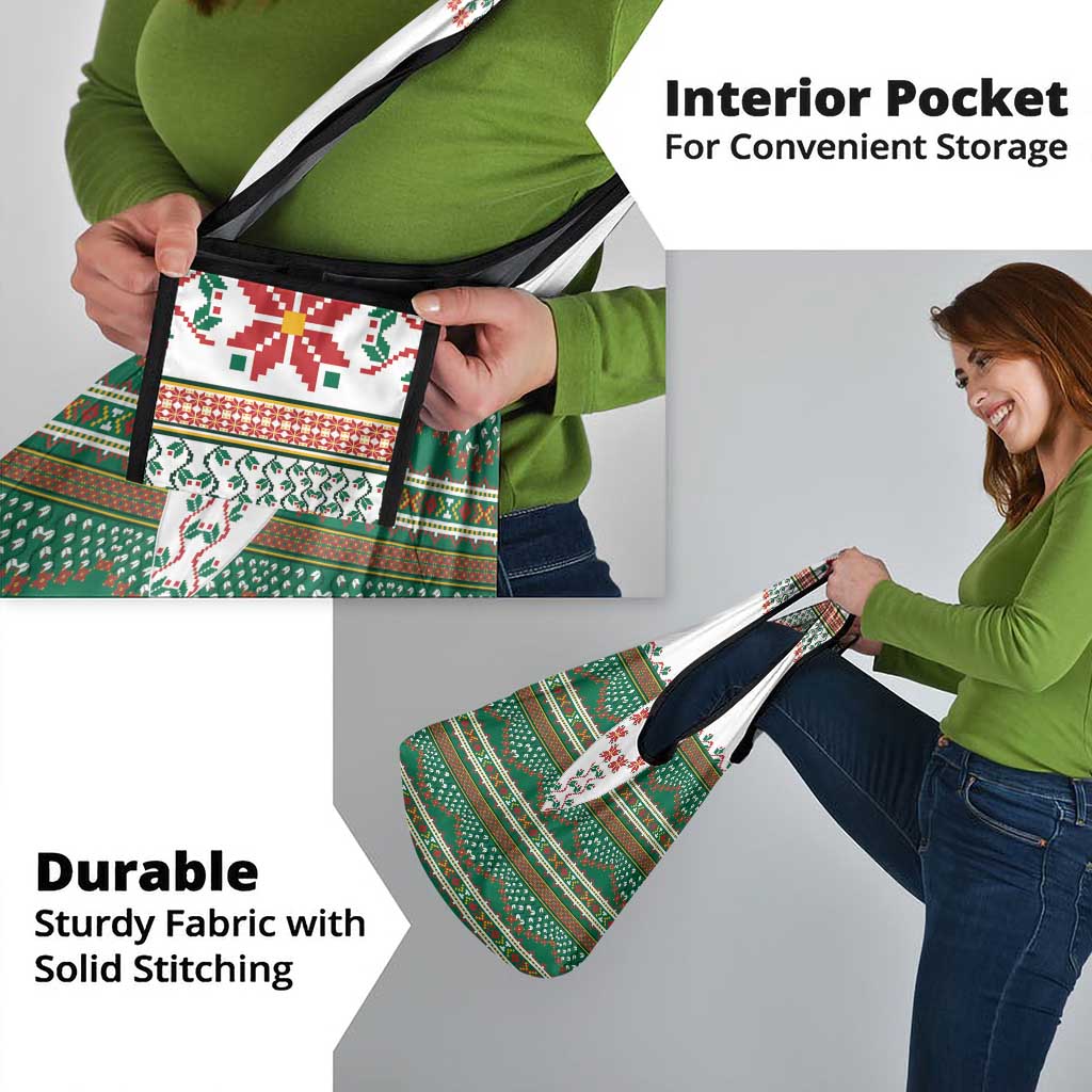 Lithuanian National Costume Grocery Bag Traditional Folk Pattern - Wonder Print Shop