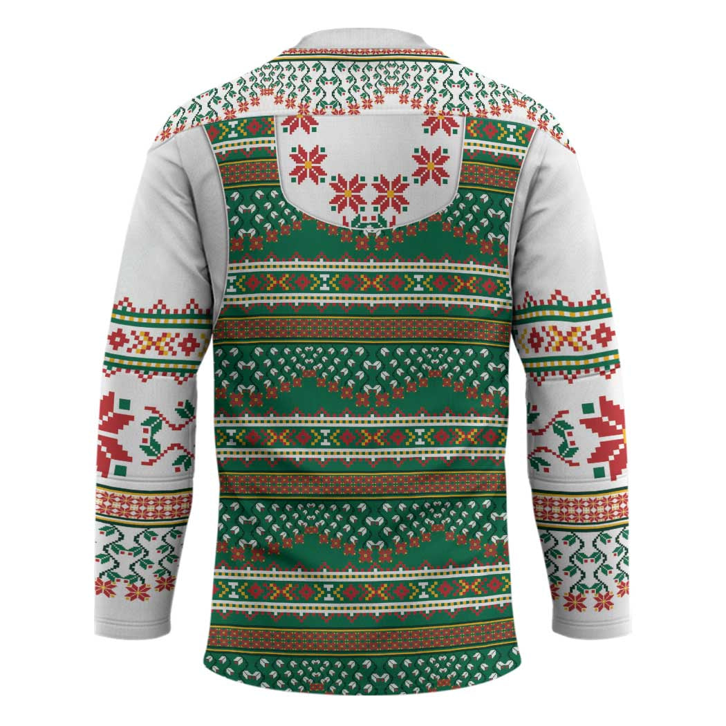 Lithuanian National Costume Hockey Jersey Traditional Folk Pattern - Wonder Print Shop