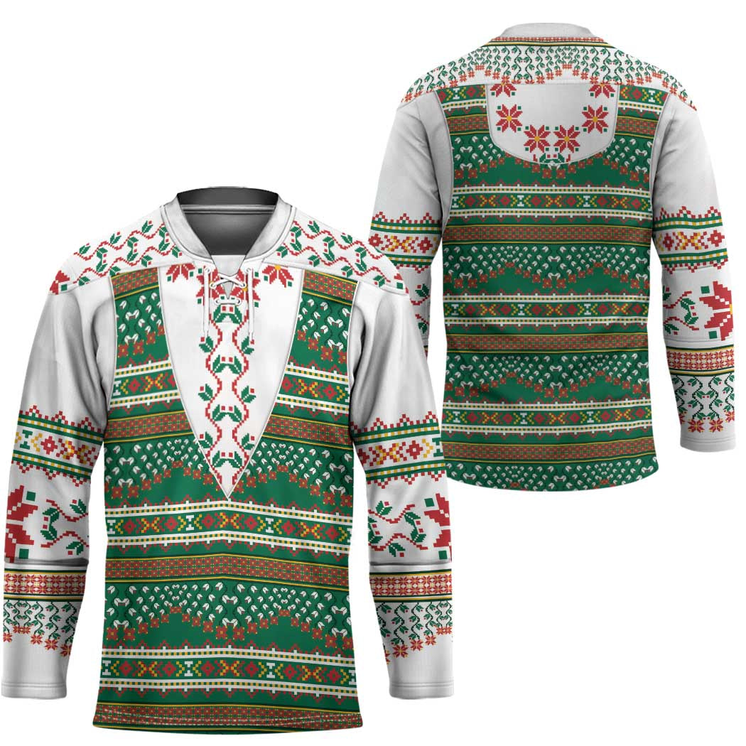 Lithuanian National Costume Hockey Jersey Traditional Folk Pattern - Wonder Print Shop
