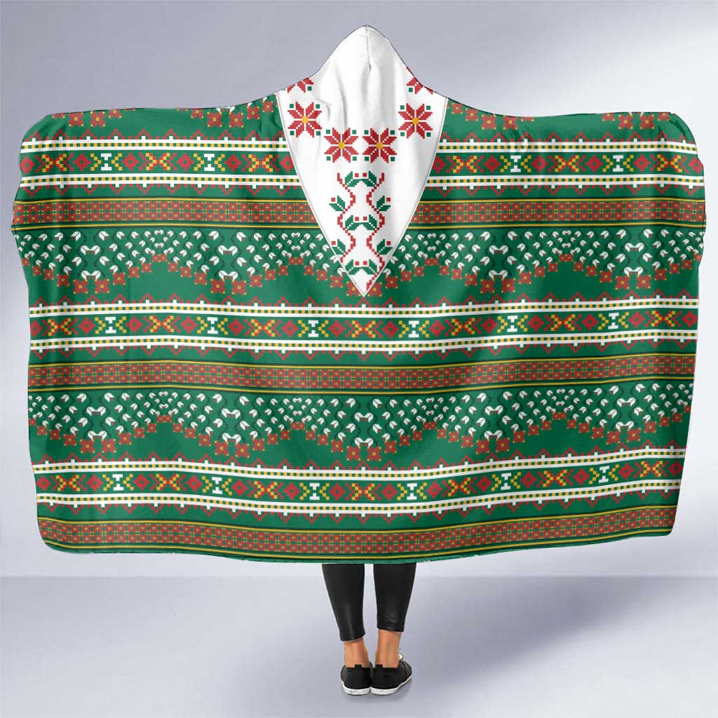 Lithuanian National Costume Hooded Blanket Traditional Folk Pattern - Wonder Print Shop