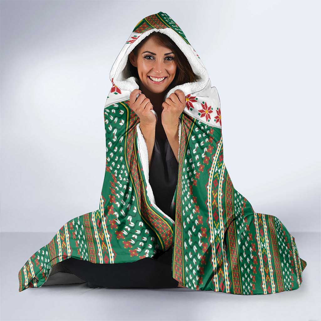 Lithuanian National Costume Hooded Blanket Traditional Folk Pattern - Wonder Print Shop
